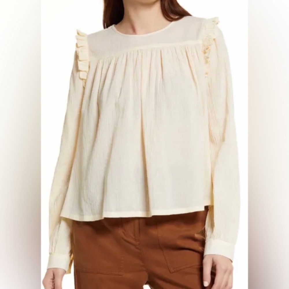 NWT Treasure & Bond Cotton Blend Ruffle top